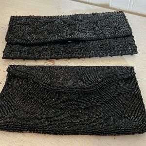 Vintage Walborg Richere beaded clutch plus Hong Kong beaded clutch black